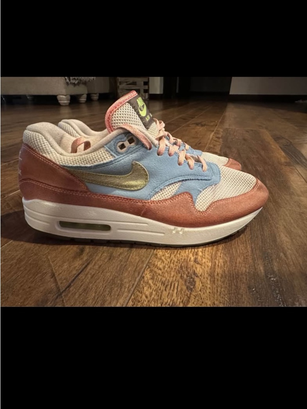 Nike Air Max 1 Light Madder Root Pale Peach Light Blue Womens Size 8